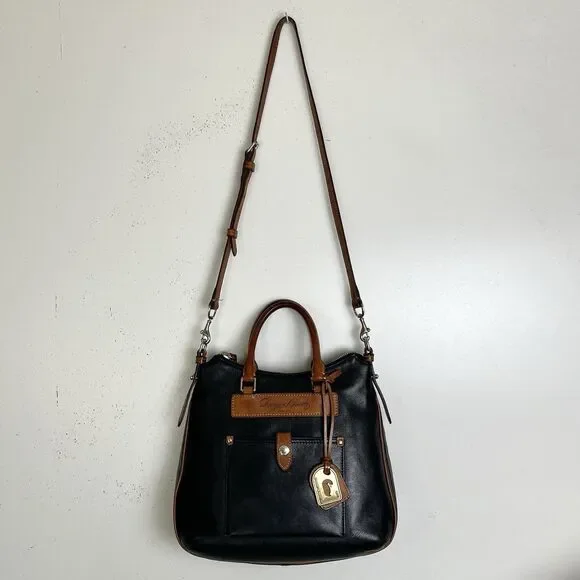 Dooney Bourke Florentine Vacchetta Leather Satchel Crossbody Old Money Heritage - Picture 5 of 13